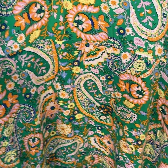 MSK Green Paisley Maxi Dress Large - Picture 3 of 6